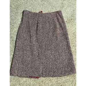 Philip Alec Paris Tweed Wool Blend Burgundy Skirt Size 6